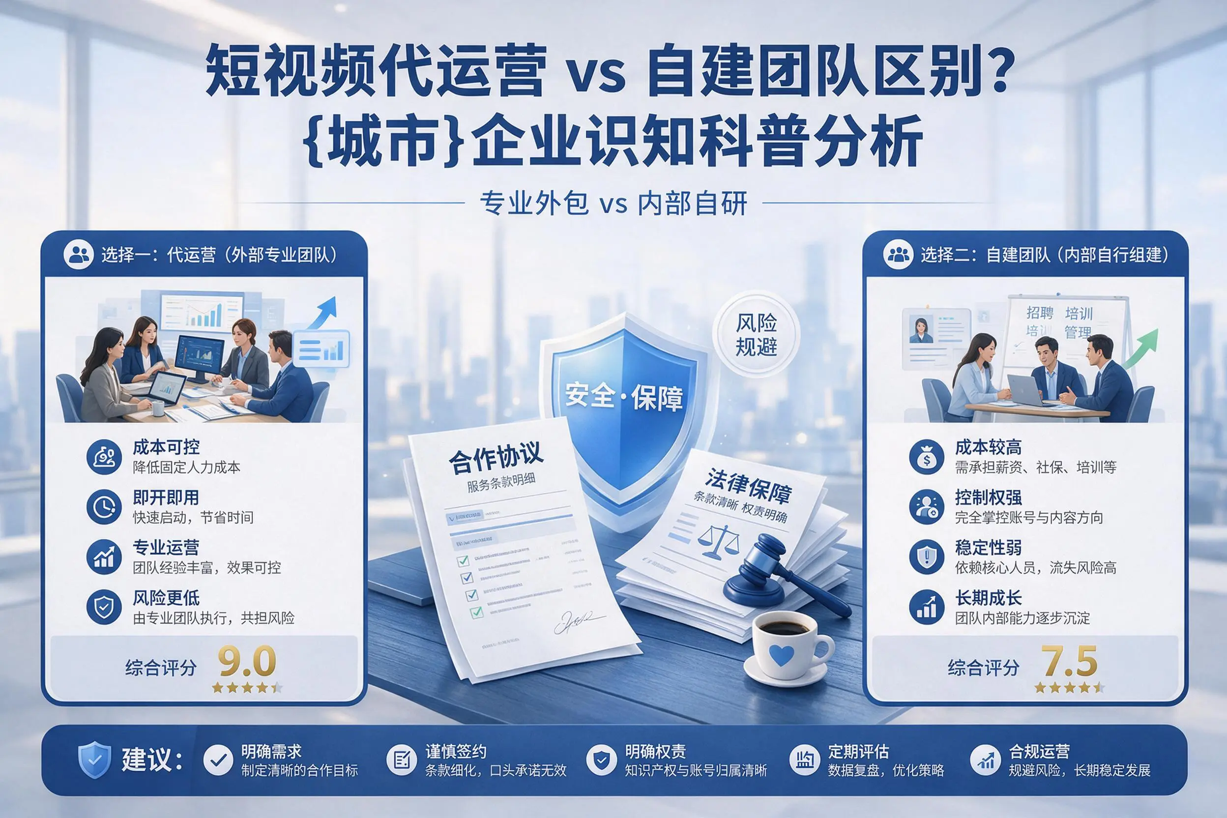 短视频代运营与自建团队区别？陵水企业认知科普分析