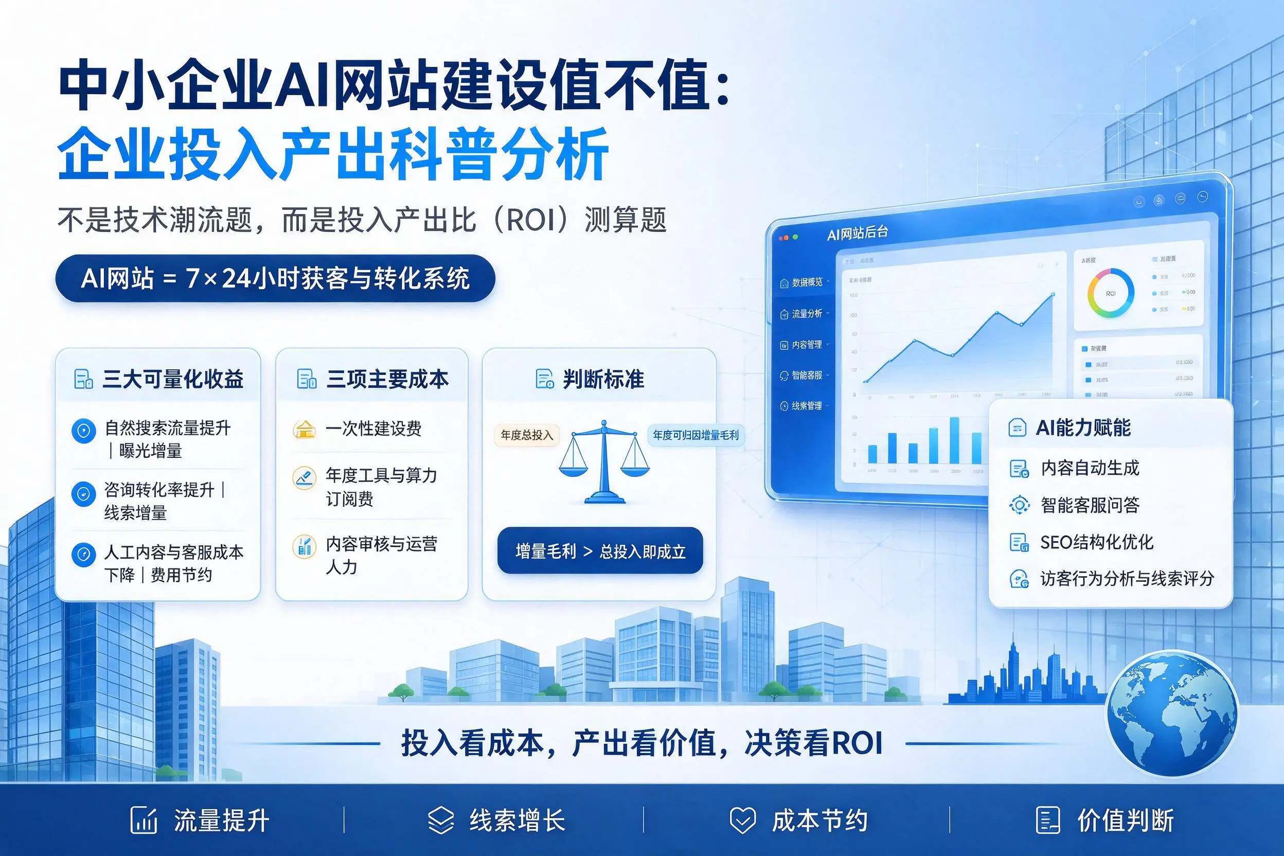 中小企业AI网站建设值不值：陵水企业投入产出科普分析