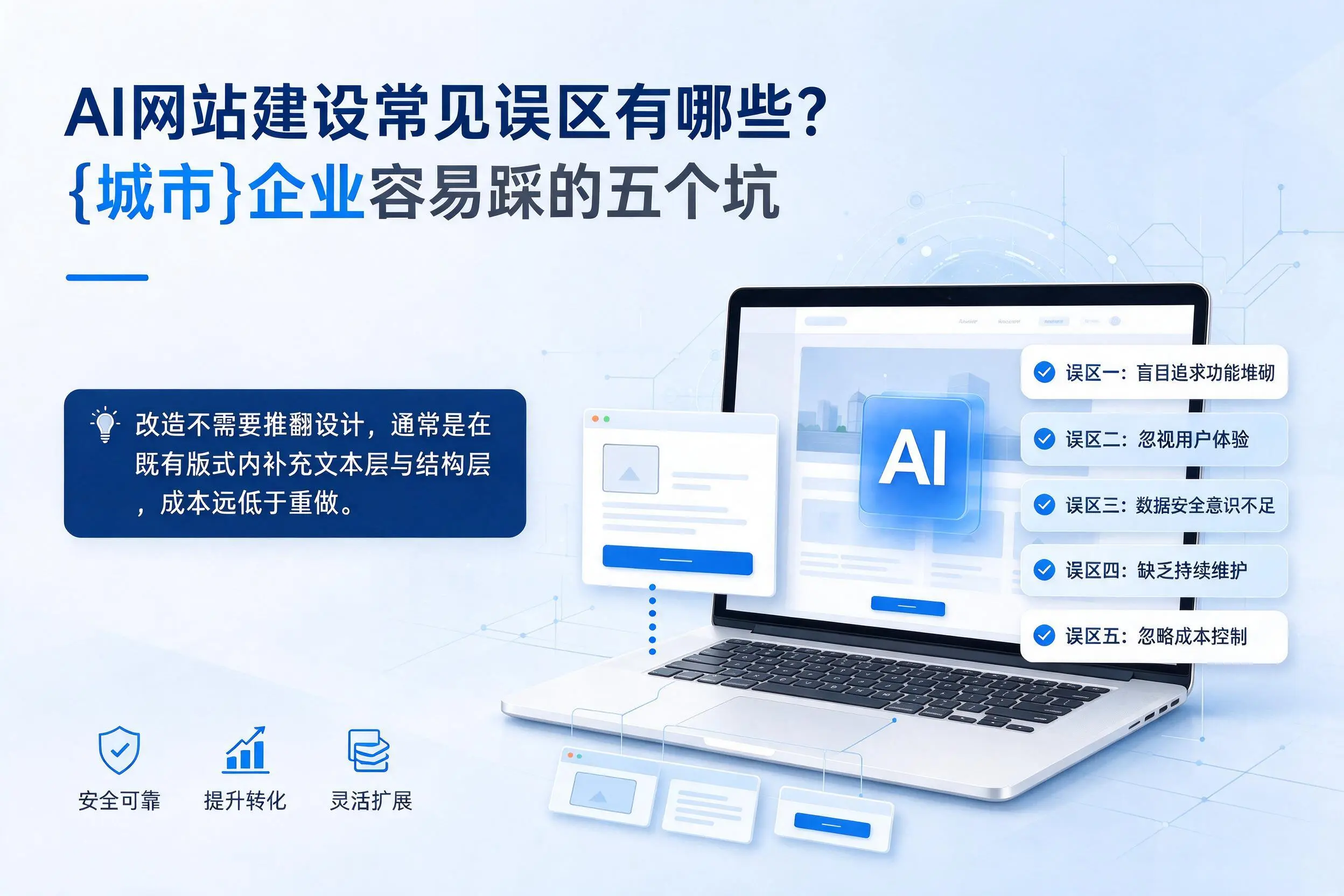 AI网站建设常见误区有哪些？陵水企业容易踩的五个坑