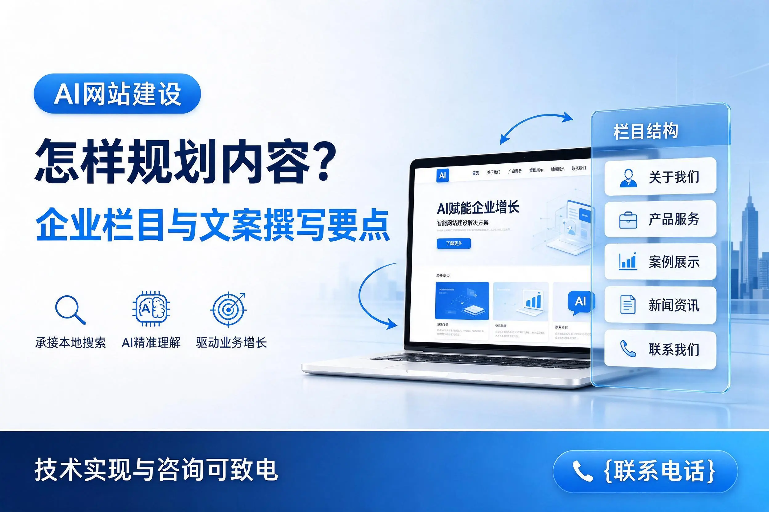 AI网站建设怎样规划内容？陵水企业栏目与文案撰写要点