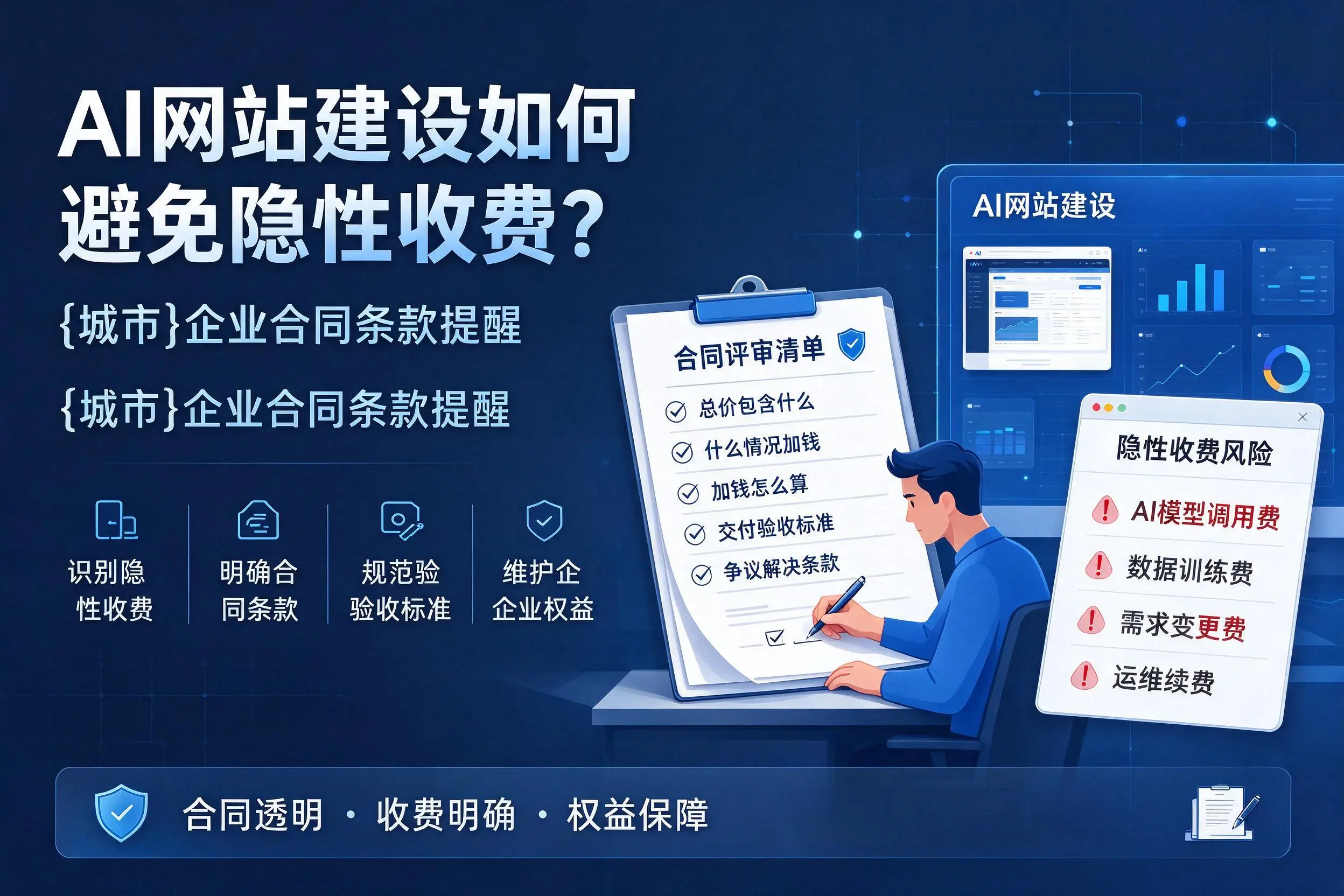 AI网站建设如何避免隐性收费?陵水企业合同条款提醒
